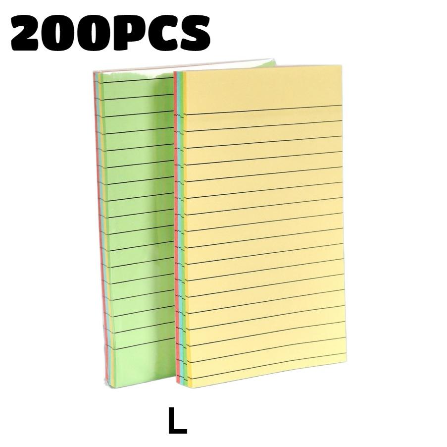 100/200 Pages of Horizontal Line Sticky Notes Colorful Posted It Note Pad Planner Sticker Notepad Memo Pad School Office Supply