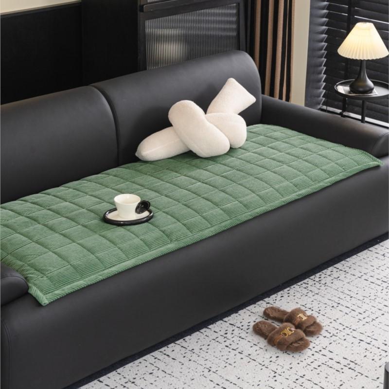 Modern Minimalist Non-Slip Leather & Solid Wood Sofa Pad Deep Gray Office Seat Cushion with Anti-Slip Design Wooden Sofas