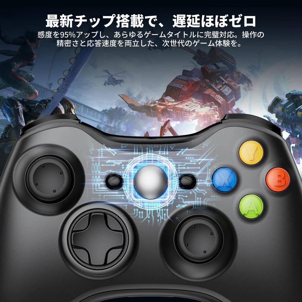 Wireless Xbox Controller for Xbox PC No Dual Ergonomic Highly Durable Upgraded Compatible with 360 Includes 4 Assist Caps 360, Gamepad, Lag,