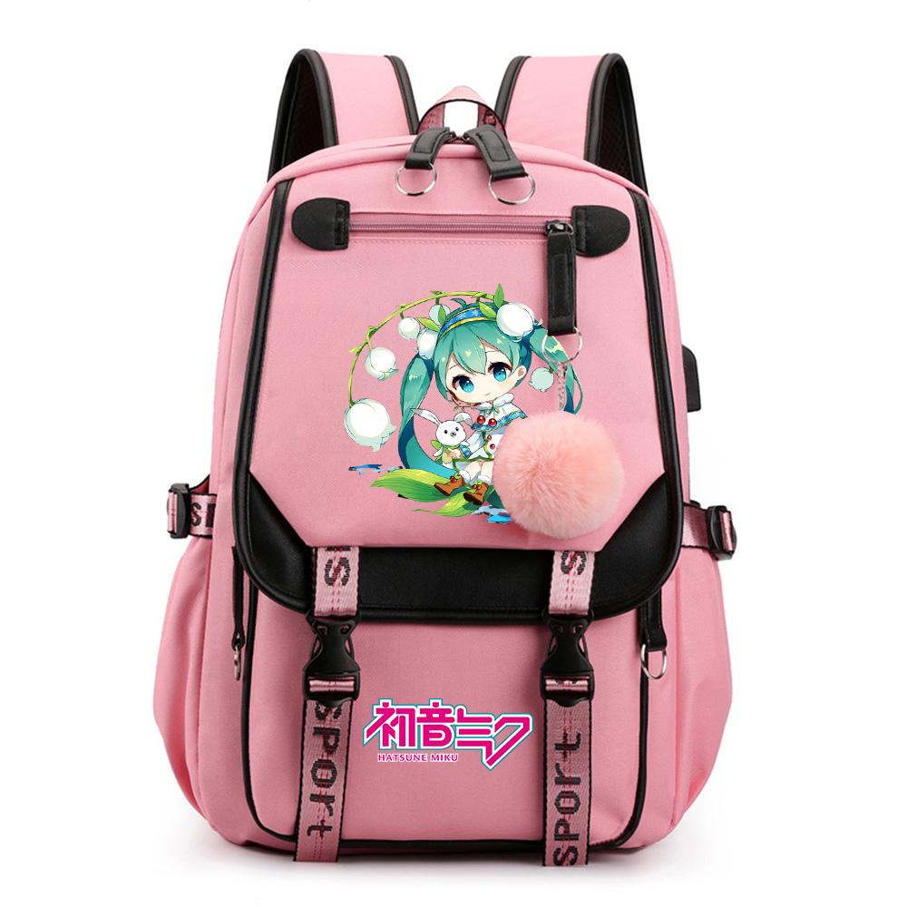 Anime Hatsune Miku Potisk Batoh Školní taška pro Teenagera Studenta Dívku Chlapce Taška na knihy Velká kapacita vodotěsný Cestovní taška Dárek Ruksak