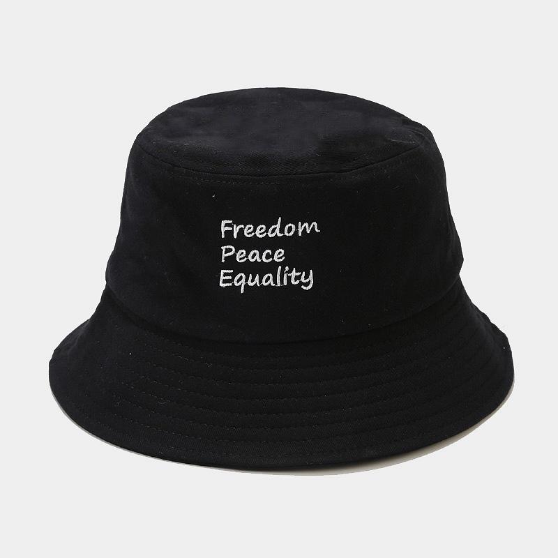 Fisherman Hat for Women with Three Rows of Letter Embroidertrendy Popular Street Basin Hat Outdoor Travel Sun Hat Trendy