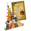 KX4B Cats Christmas Tree Suncatchers Stained Glass Window Hangings Colorful Glass Panel