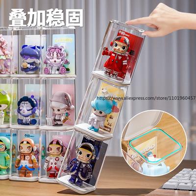 Transparent Acrylic Blind Box Storage Rack Single Display Stand with Protective Cover Ideal for Mart Handmade Figurines