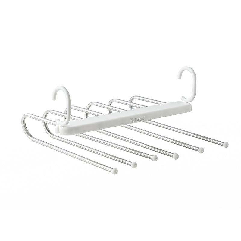 Porte-pantalons multifonctionnel en acier inoxydable pour le rangement des pantalons à domicile, pince à pantalons pliable, pantalon extensible à suspendre