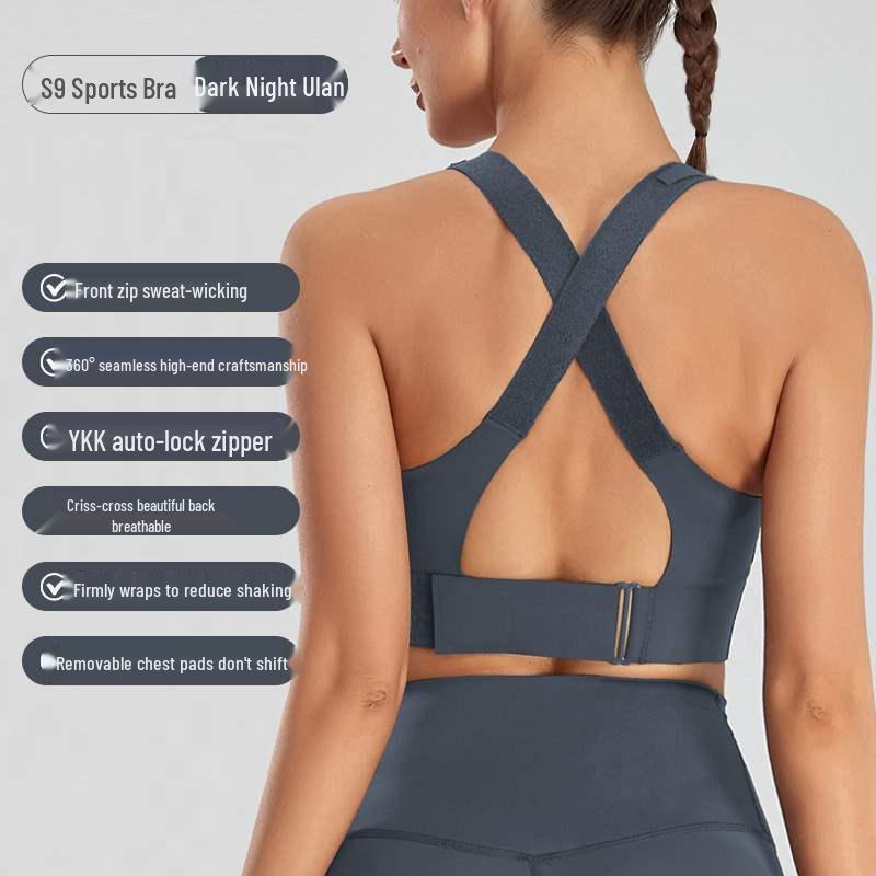 

Спортивный бюстгальтер YKK большого размера с высокой степенью поддержки - Бесшовный бюстгальтер для йоги и фитнеса с красивым дизайном спины XL
