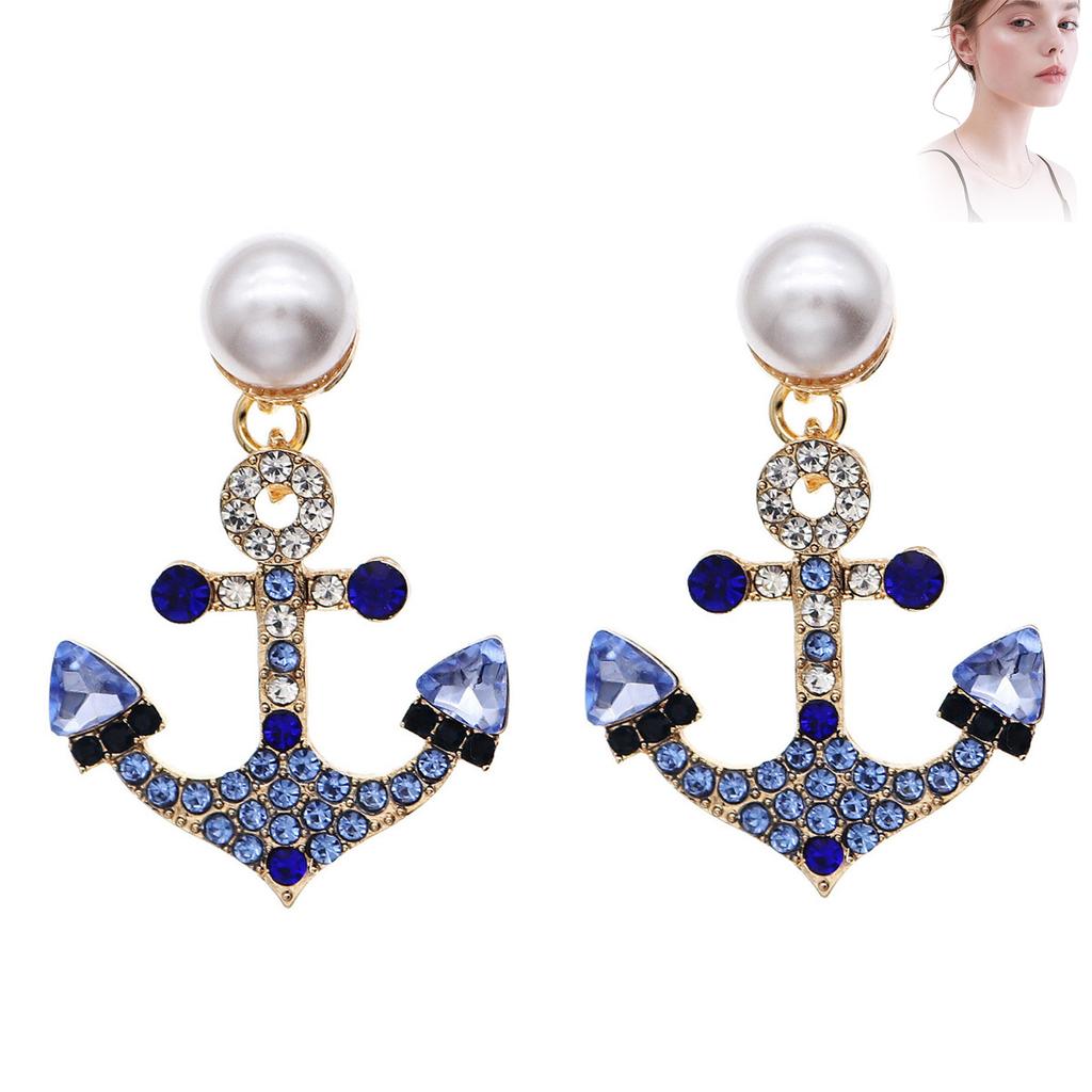 Ocean Theme Earring with Rhinestone Female Hypo-allergenic Lightweight Ornaments Gifts for Mom Wife Girlfriend