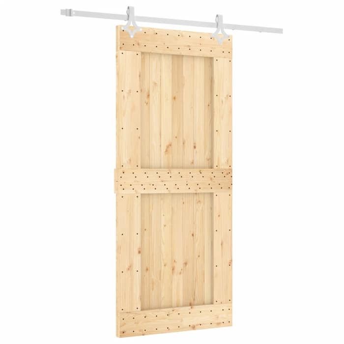 VidaXL Sliding Door and Hardware Kit 90x210 Cm Solid Pine, Interior Door, Interior Barn Door 3203168