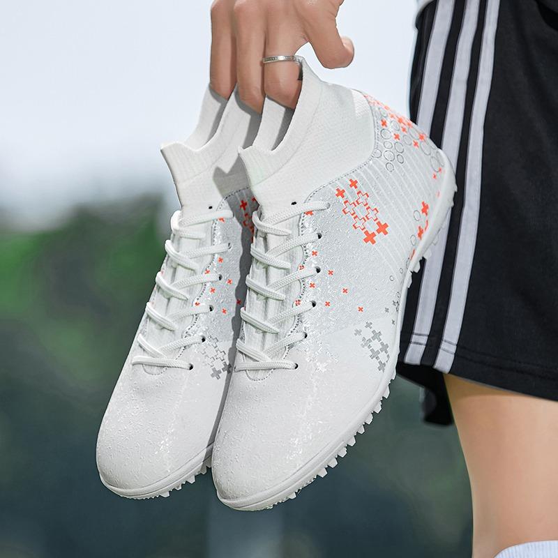 Men/Women's Lightning Camouflage Football Boots Rubber Soft Sole Short Nail Artificial Turf Youth Children Football Shoes