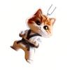 Textured Martial Arts Stylish Acrylic Automotive Decoration Cute Animal Keychain For Rear View Mirror Home Vehicle Use