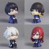4pcs/Set Blue Lock Cute Seishiro Yoichi Meguru Hyoma Chibi Sitting Figure Soccer Anime Model Toy Desktop Ornament Car Decor Gift