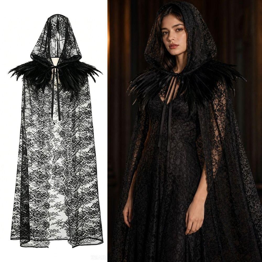 Lace-up Overcoats Vintage Vintage Hooded Cape New Design Halloween Hooded Cloak