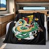 1PC Shenron  Print Flannel Blanket, High quality All Seasons, Home Decor, Warmth and Comfort, Perfect for Christmas Gifts