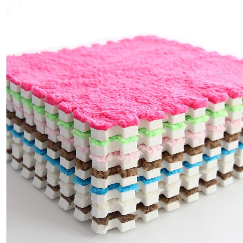 30*30 EVA Splicing Velvet Foam Pad Child Bedroom Treasure Crawling Mat