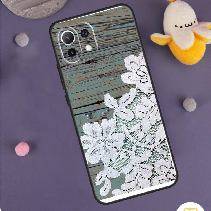 Western Rustic Barn Wood Lace Case For Xiaomi 15 14 Ultra 13T 14T 15T 17 Pro Max POCO F8 Ultra F5 F6 F7 X5 X6 X7 Pro Cover