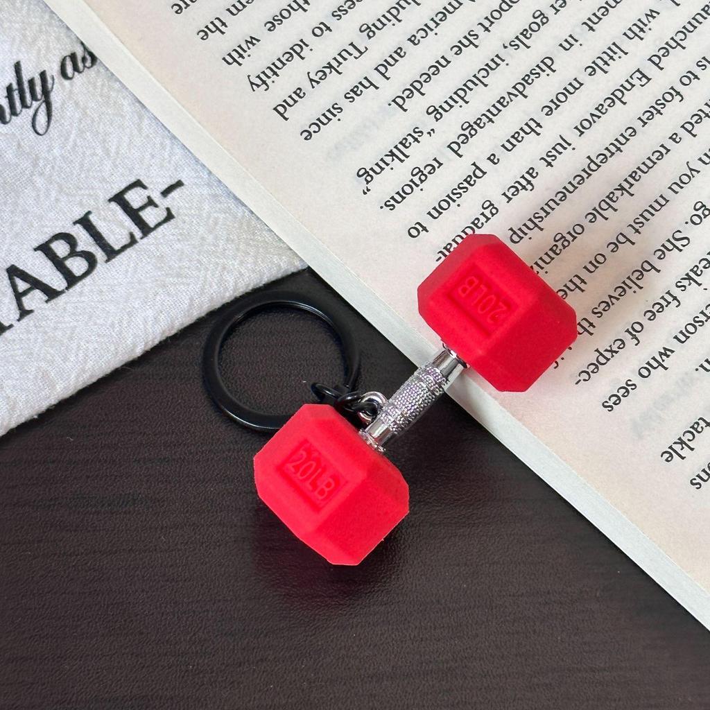 Cross-Border Sports Keychain: Creative Metal Dumbbell Pendant