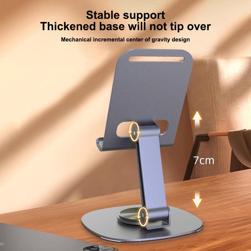 Support de téléphone rotatif en alliage d'aluminium Support de bureau stable pour une utilisation à la maison et au bureau