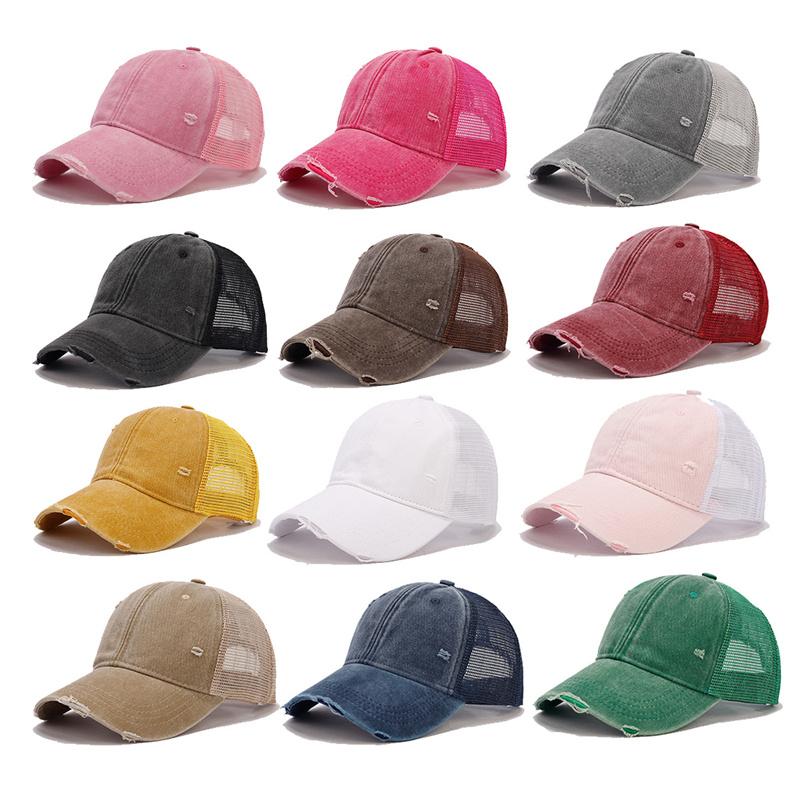 Fashion Solid Color Patch Baseball Caps Men Women Snapback Hip Hop Hat Summer Breathable Mesh Sun Hats Unisex Streetwear Bone