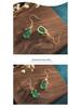 Aieryuan Court Style Gold-Plated Chalcedony Agate Teardrop Dangle Earrings for Women