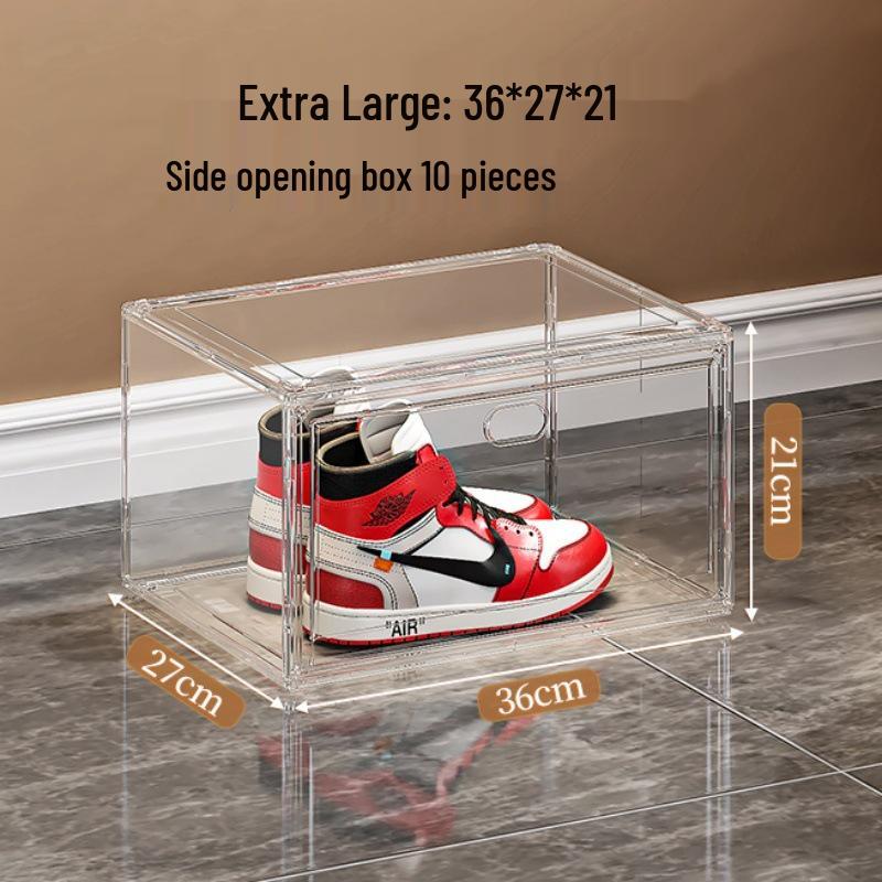 Acrylic Magnetic Shoe Storage Box – Transparent, Anti-Oxidation Shoe Cabinet and Rack for Sneakers.
