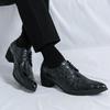 Men Dress Derbys Formal Business Leather Shoes Black Pointed Toe Tuxedo Wedding Shoes Plus Size