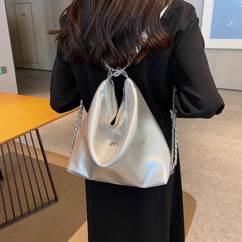 Casual PU Leather Fashion Backpacks Multi-functional Tote Bags for Women Large Capacity Female Handbags All-match Shoulder Bags