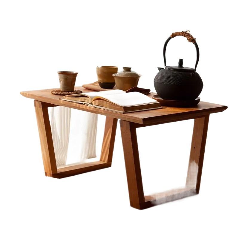 Nordic Style Solid Wood Small Square Tea Table Japanese Tatami Minimalist Balcony Side Desk Window Coffee Table
