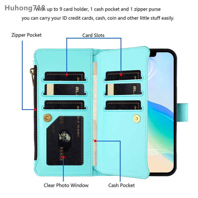 Zipper Leather Case For Honor Play 6C 6T 7T 8T 9T 50 Plus Magic 5 6 7 Pro Lite 5G Wallet Cover Casing