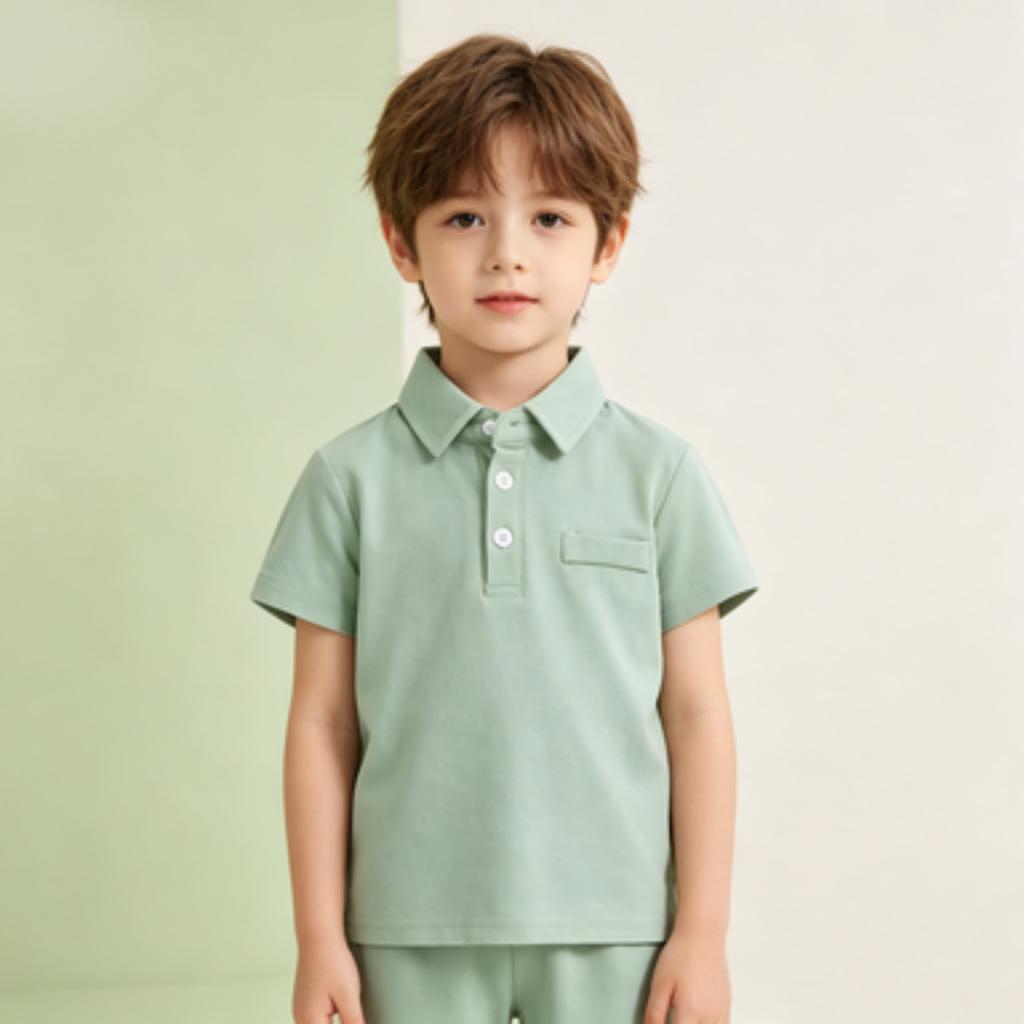 Boys' Cotton Short Sleeve T-Shirt Korean Versatile Top for Toddlers