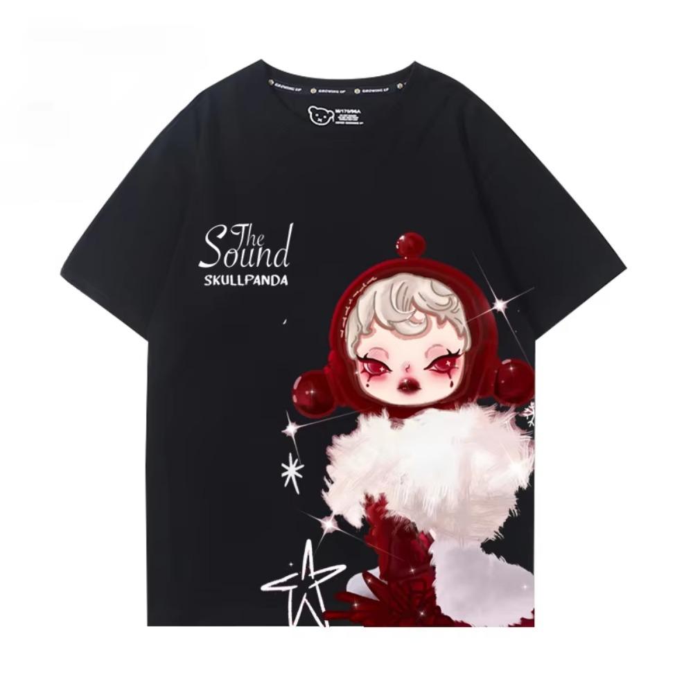 SKULLPANDA personalized graphic T-shirt summer 100% cotton round neck T-shirt outdoor leisure fashion Harajuku men women T-shirt