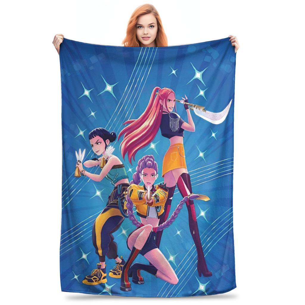 Huntrix Blanket  Soft Warm Print Plush Bedding Throws For Children Outdoor Flannel Bedspread Bed Cover