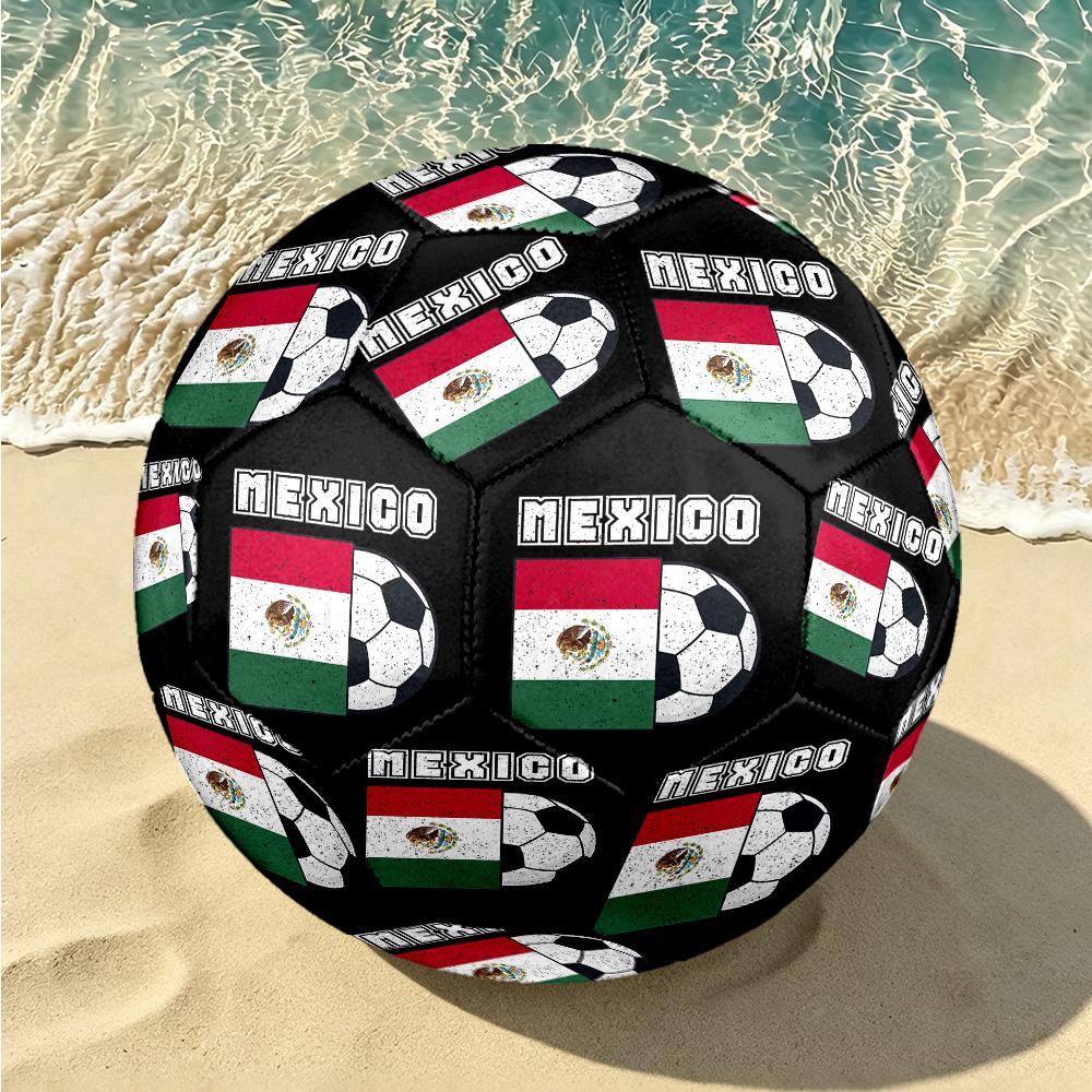 1 ud. Balón de Fútbol Talla 5 con Escudo de Fútbol de México para Oficina, Adecuado para Partidos de Práctica/Entrenamiento de Torneo, Ligero y Duradero mxg7032