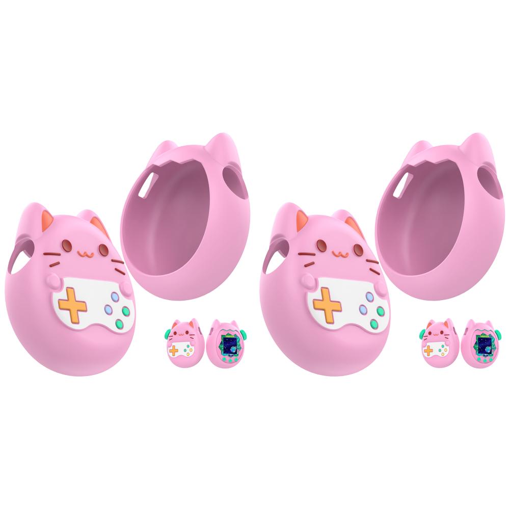 

2Pcs Silicone Case for Tamagotchi Paradise Liquid Silicone Game Console Soft Shell with Finger Lanyard Non-Slip Protective Cover