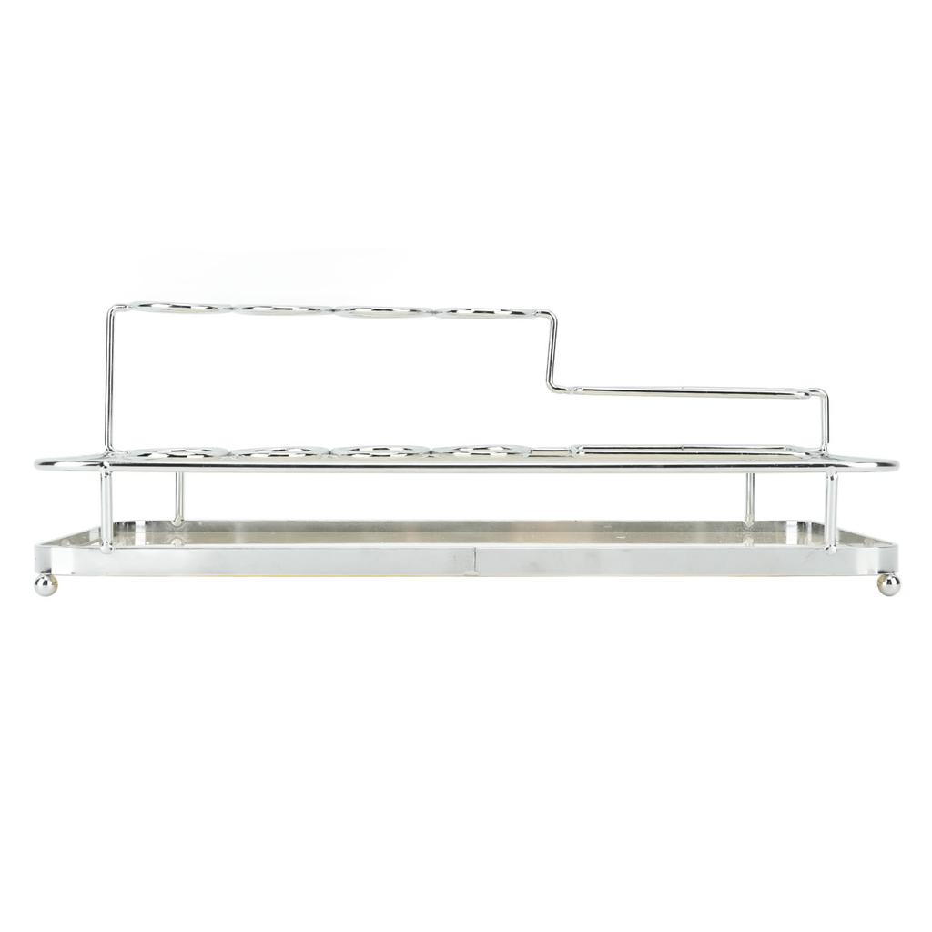 Iron Mouthwash Holder Iron and Acrylic Silver and White Effective Storage Toothbrush Holder for Toothbrush Toothpaste