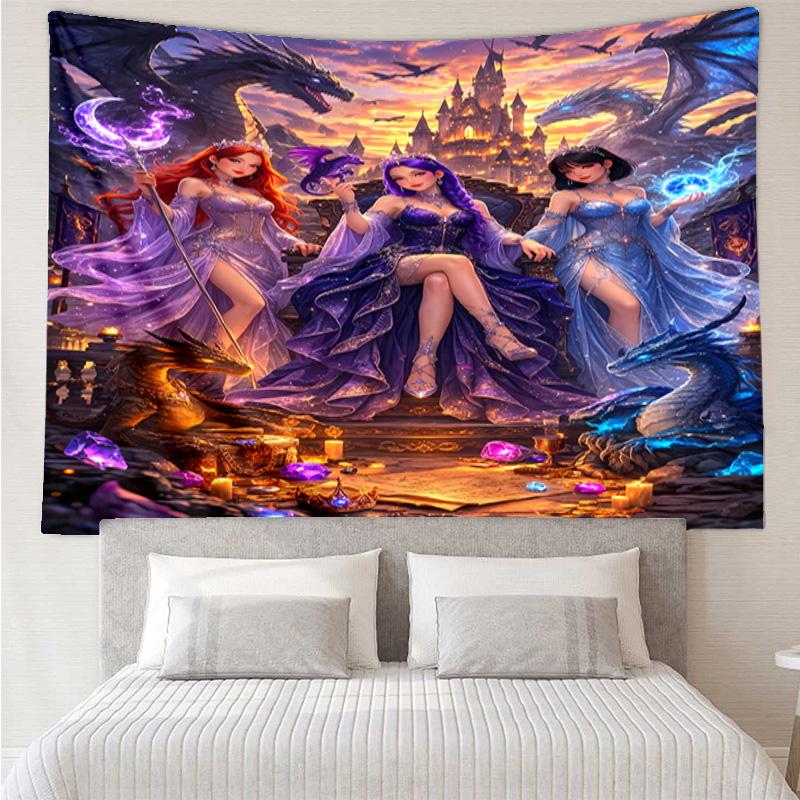 Demon Hunter Tapestry for Bedroom Aesthetic Classroom Tapestries Wall Hanging for Living Room Dorm Office,Ideal Creative Gift