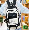 Three-Piece Backpack Set Color Block Student Schoolbag Girl Large Capacity Backpack