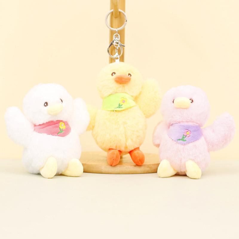 Cute White Duck Plush Keychain Sweet Duck Doll Soft Bag Ornament For Couples