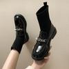 Knitted Elastic Socks Boots Women's 2025 New Loafers Thin Boots British Fashion Thin Short Boots Winter
