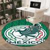 Mexico Football Emblem Round Rug for Livingroom,Bedroom, Palyroom, Chair Rug, Area rug, Circle Carpet, Large Size Fan Christmas gift