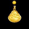 Vietnamese Gold Maitreya Buddha Pendant Necklace, Gilt Brass Guanyin Design for Men and Women