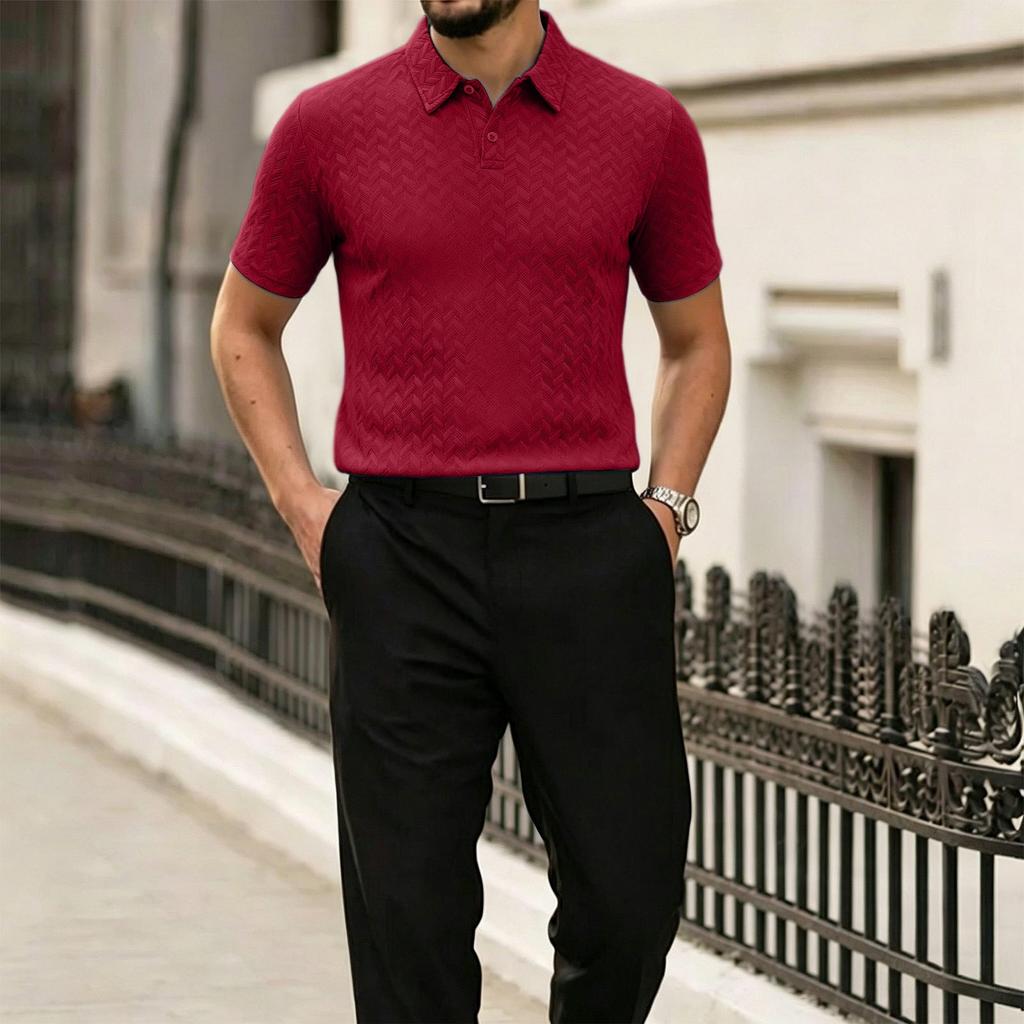 Men's Summer Short Sleeve Polo Shirt Casual Lightweight Breathable Fabric Soft Texture Comfortable Fit Classic Collar Design
