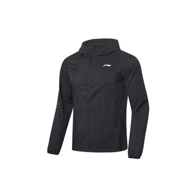 Li Ning Buchstabenprint Sportjacke Herrenjacke Schwarz AFDQ205-4