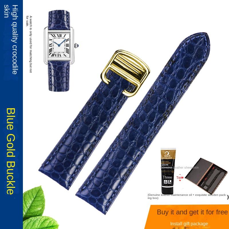 18 20 22 23 24 25 mm Vysoce kvalitní řemínek na hodinky z pravé krokodýlí kůže pro Cartier Tank London Solo kožený řemínek na hodinky pánský dámský