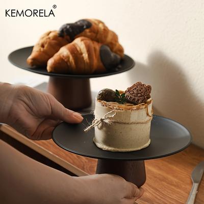 KEMORELA Base para Tarta de Madera de Acacia con Patas Exhibidor de Postres para Bodas Cumpleaños Bandeja para Cupcakes Bandeja para Tartas de Halloween y Navidad