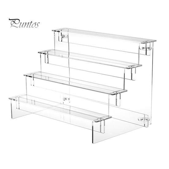 

Настольная лестничная стойка-дисплей, простая сборка, акриловый органайзер для духов, 1-4 яруса, универсальный держатель для косметики XL чистый