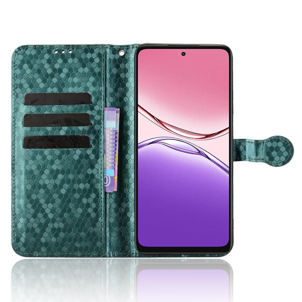 For Oppo A5x 5G/4G Wallet Case Dot Pattern Imprint PU Leather Phone Cover with Wrist Strap
