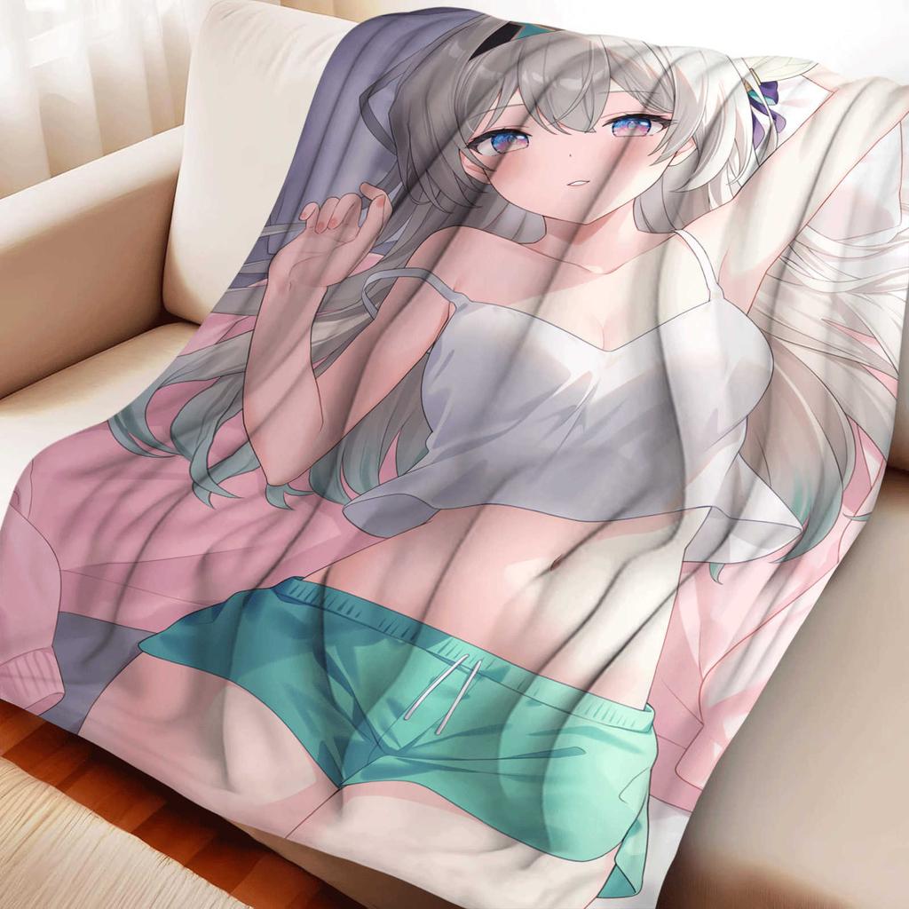 Cartoon Cute Firefly Flannel Blanket Cover Warm Soft Anime Honkai Star Rail Blanket Multifunctional Universal Blankets