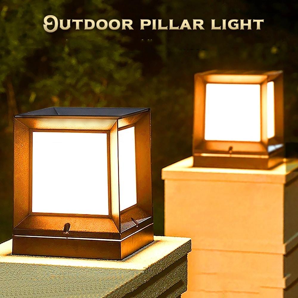 Modern E27 Led Outdoor Post Light Column Pier 220V Pillar Cap Lights IP54 Waterproof Enclosure Fixture Fence Cap Light Yard