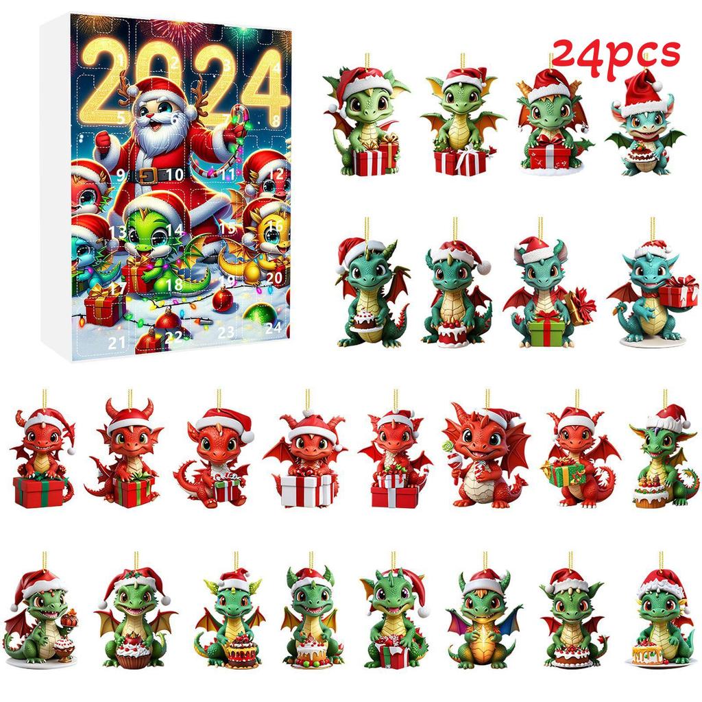 Unique Christmas Mystery Box Advent Calendar Countdown With 24 Festive Dragon Charms