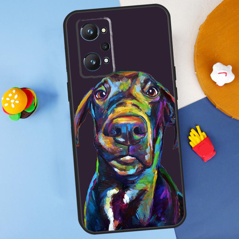 Great Dane Dog Watercolor For Realme 14 13 12 10 11 Pro Plus GT 6 6T 5 GT7 Pro C55 C51 C21Y C25S C67 C75 C53 C61 Case