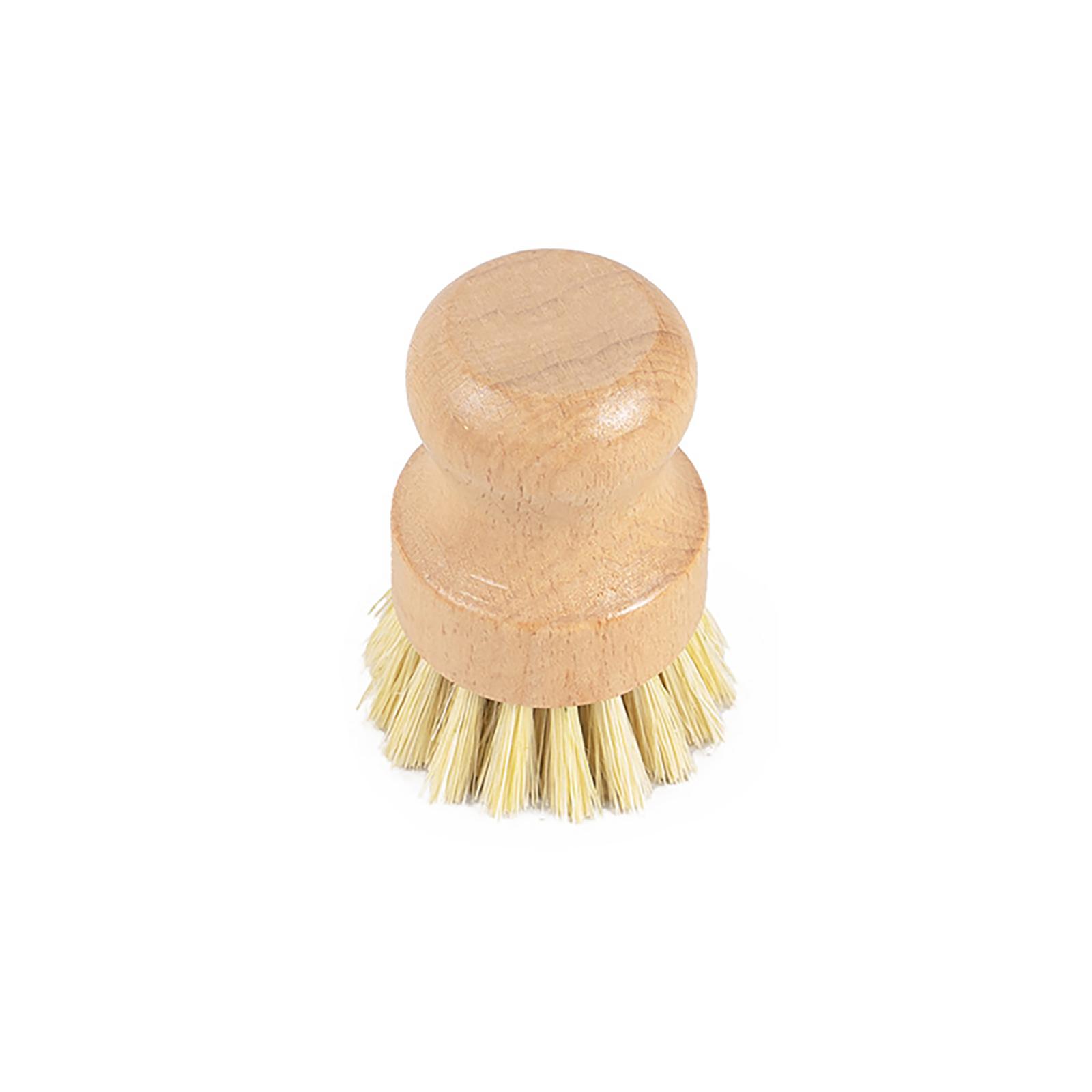 Dish Cleaning Brush Round Handle Pan Brush Solid Dish Scrubber Brush Wear-resistant Beech round brush#1